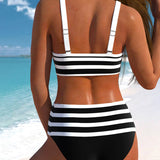 Molly - Bikini cu talie înaltă și dungi — imagine 5