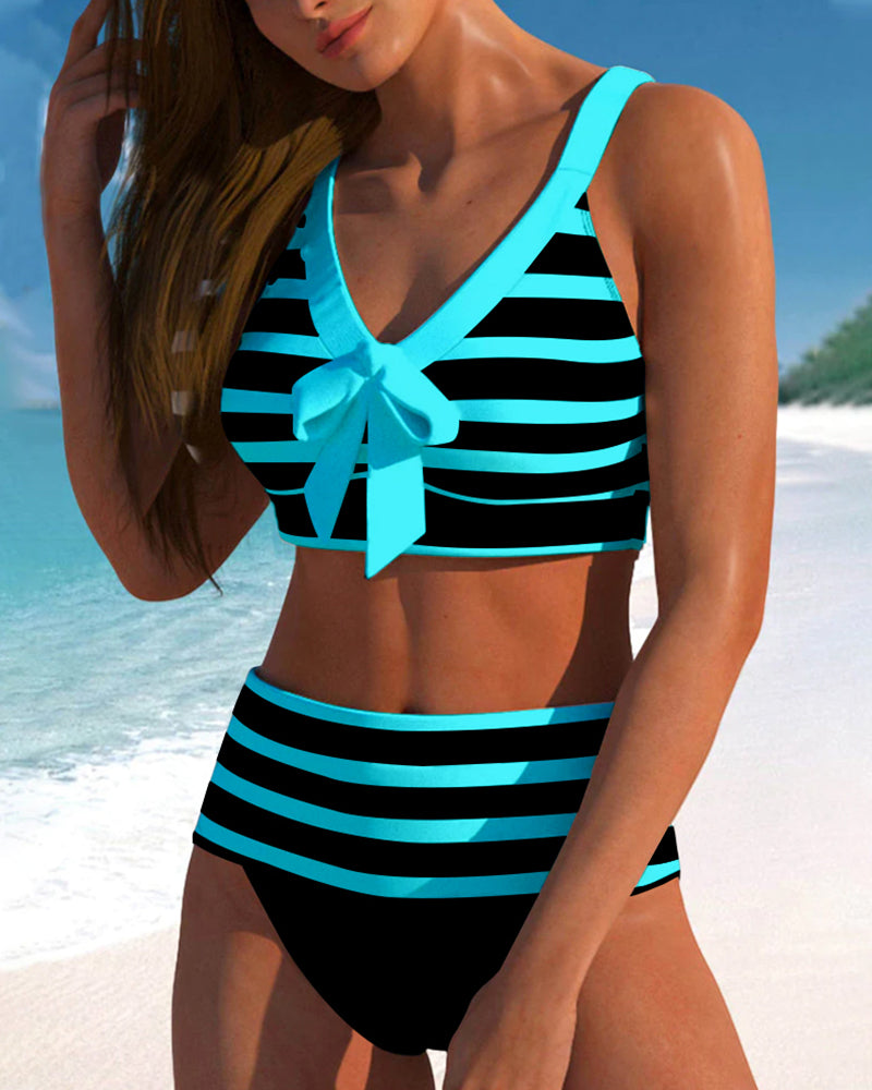 Molly - Bikini cu talie înaltă și dungi — imagine 7