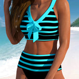 Molly - Bikini cu talie înaltă și dungi — imagine 7