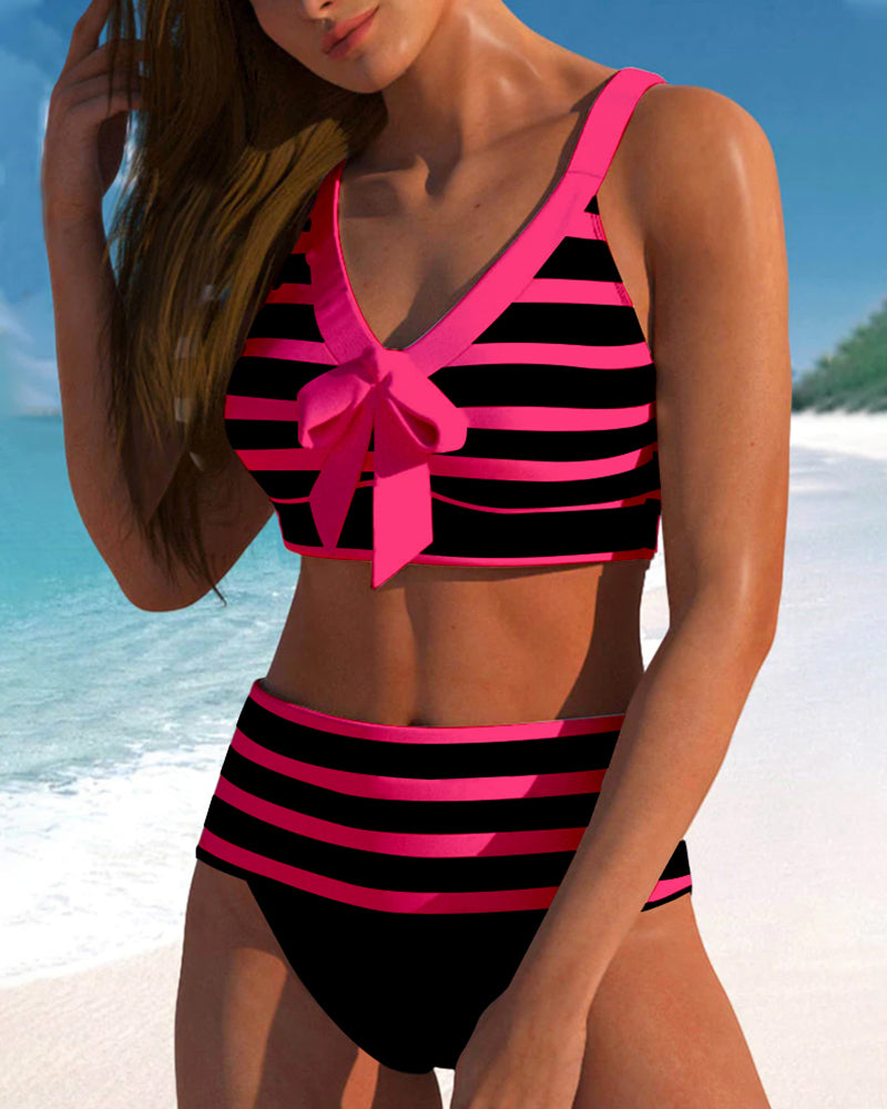 Molly - Bikini cu talie înaltă și dungi — imagine 9