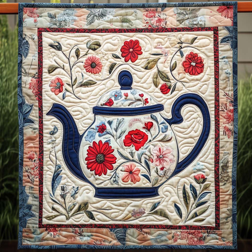 Tapiserie artistică - Ceainic botanic — imagine 1
