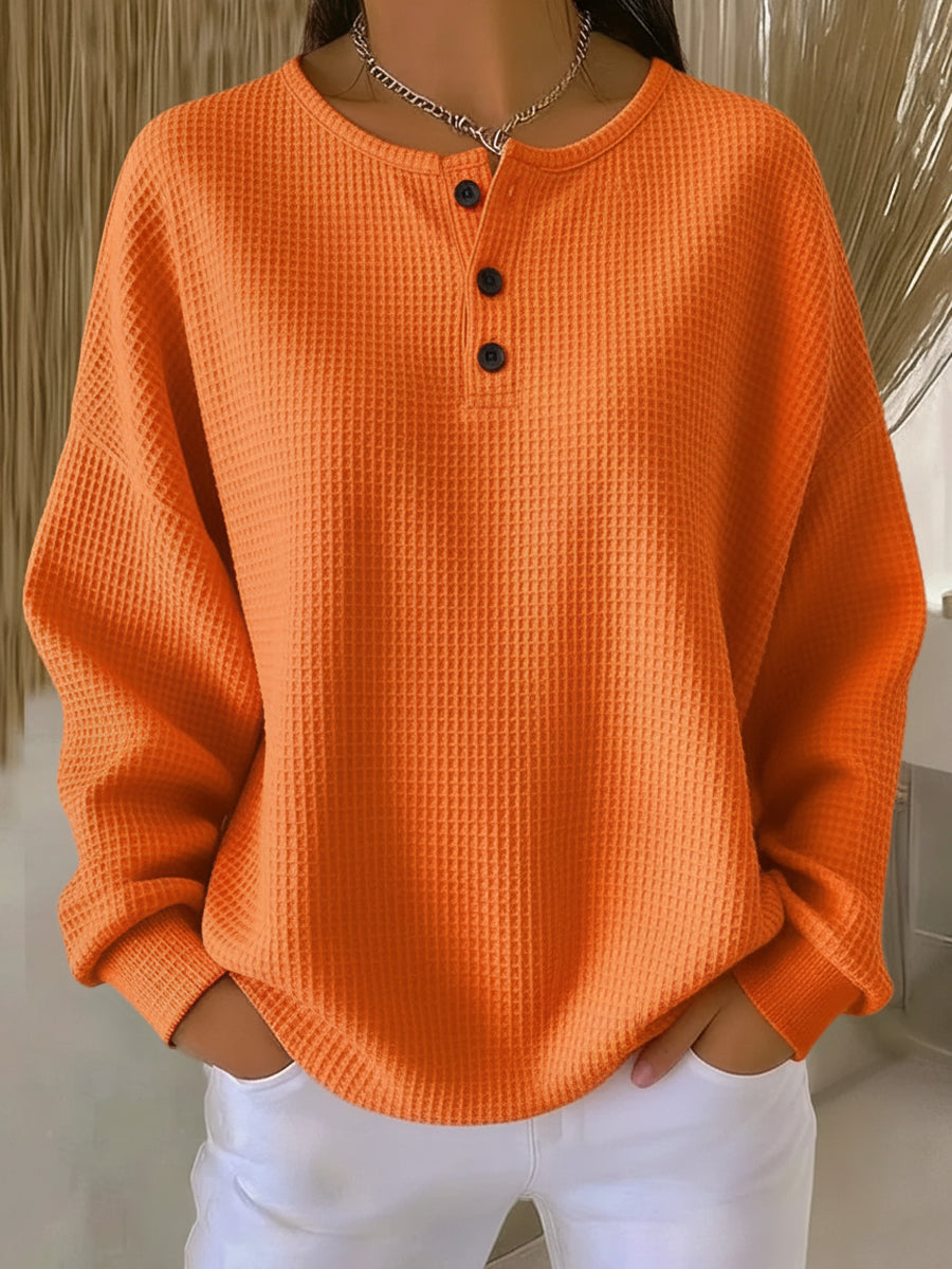 Pulover texturat Nancy – Henley — imagine 1