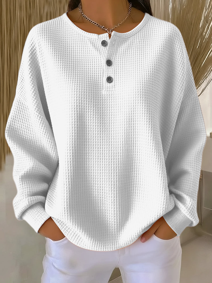 Pulover texturat Nancy – Henley — imagine 2