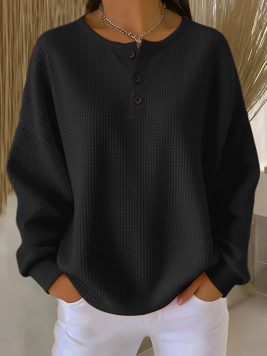 Pulover texturat Nancy – Henley — imagine 4