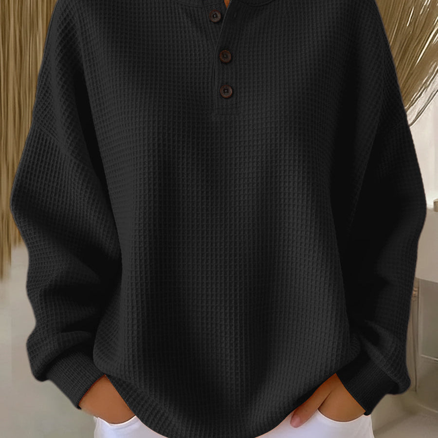 Pulover texturat Nancy – Henley — imagine 4
