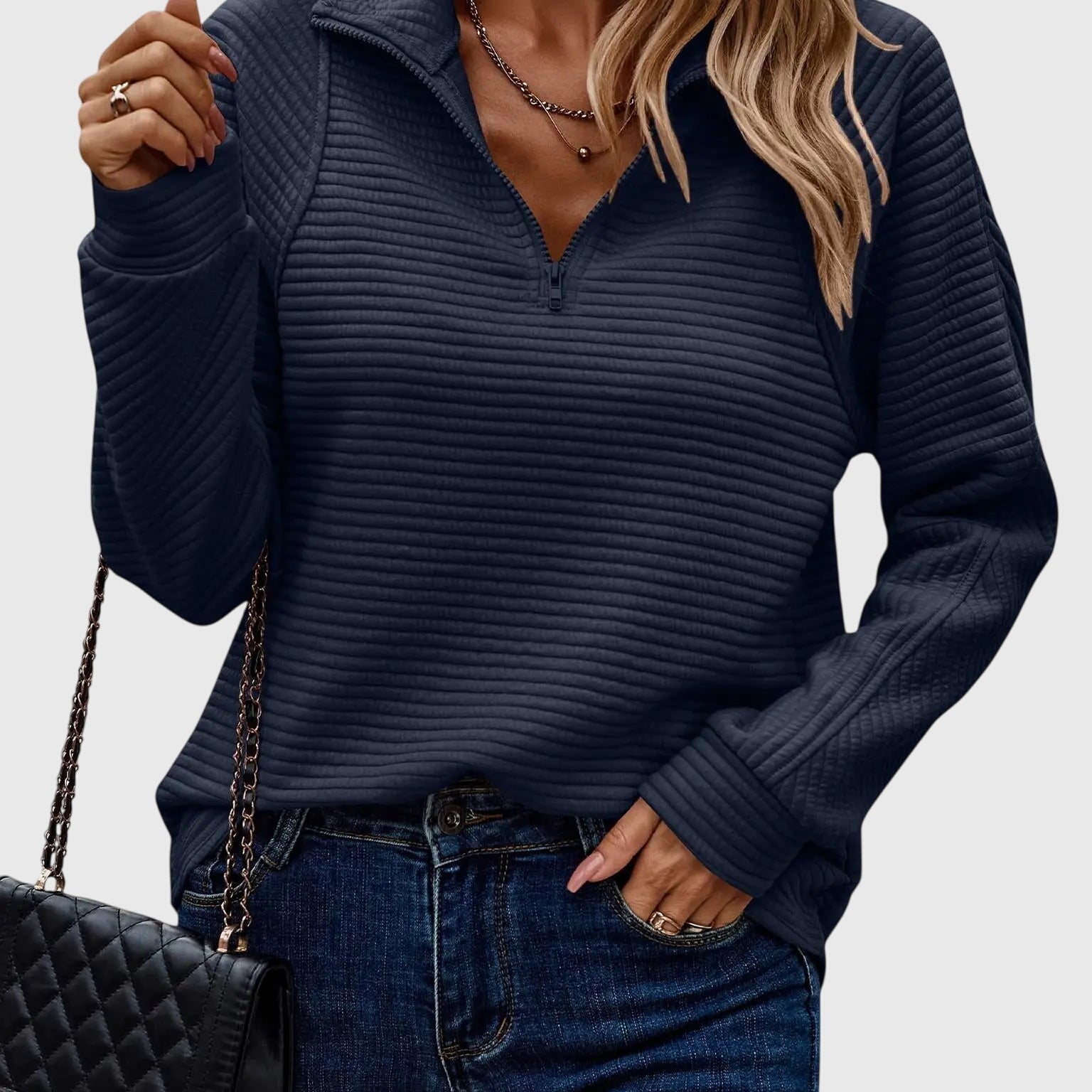Naomi - pulover elegant cu fermoar — imagine 6
