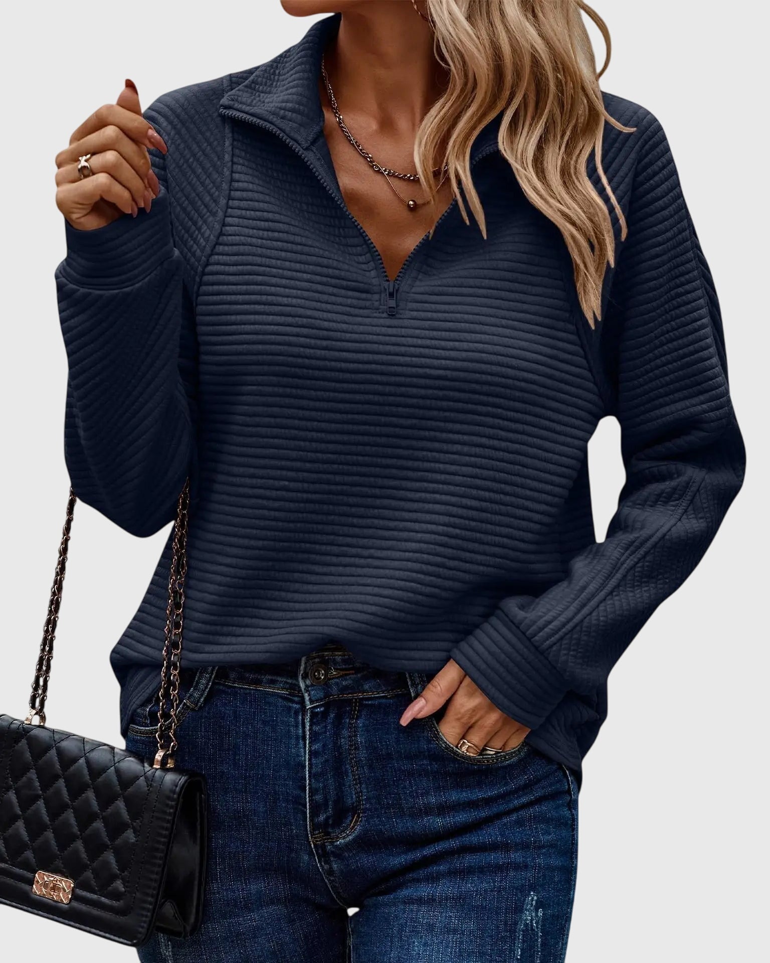 Naomi - pulover elegant cu fermoar — imagine 6