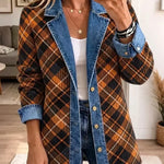 Naomi - Jachetă retro din denim block — imagine 1
