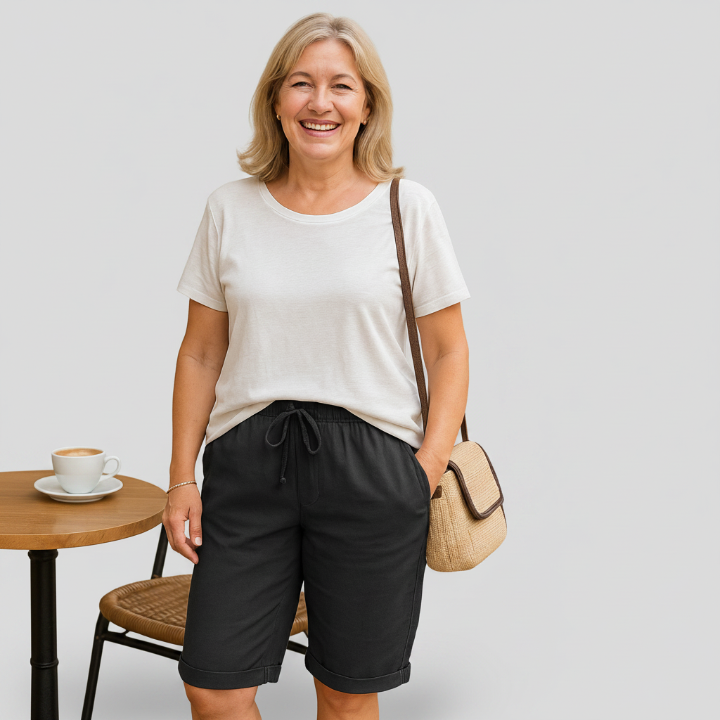 Natalia - pantaloni scurți confortabili din bumbac — imagine 1