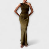 Rochie asimetrică din satin Natalie — imagine 8