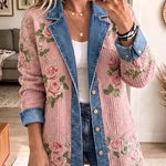 Natalie - Sacou retro din denim cu model patchwork — imagine 1