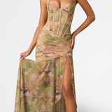 Nina - rochie lungă cu dantelă — imagine 1