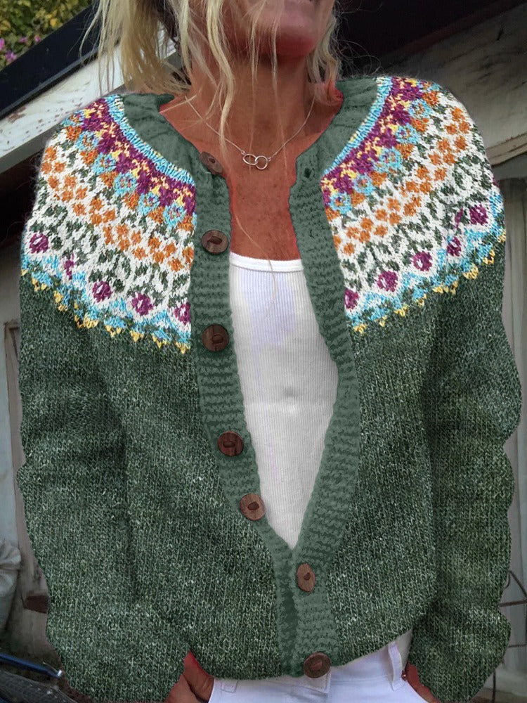 Nina - cardigan islandez retro — imagine 2
