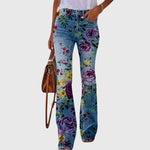 Pantaloni de damă cu flori — imagine 1