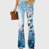 Pantaloni de damă cu flori — imagine 3