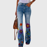 Pantaloni de damă cu flori — imagine 4