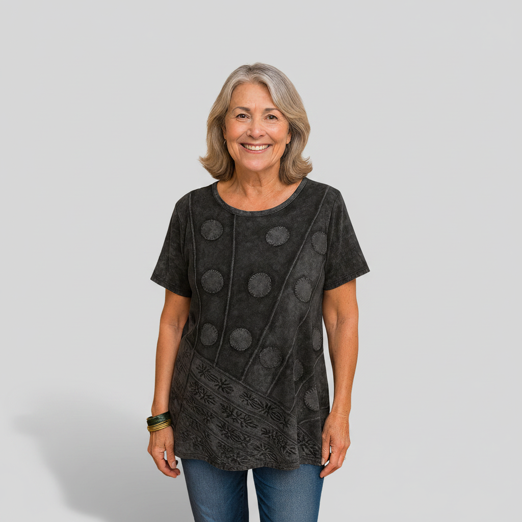 Nora - top drapat boho — imagine 1