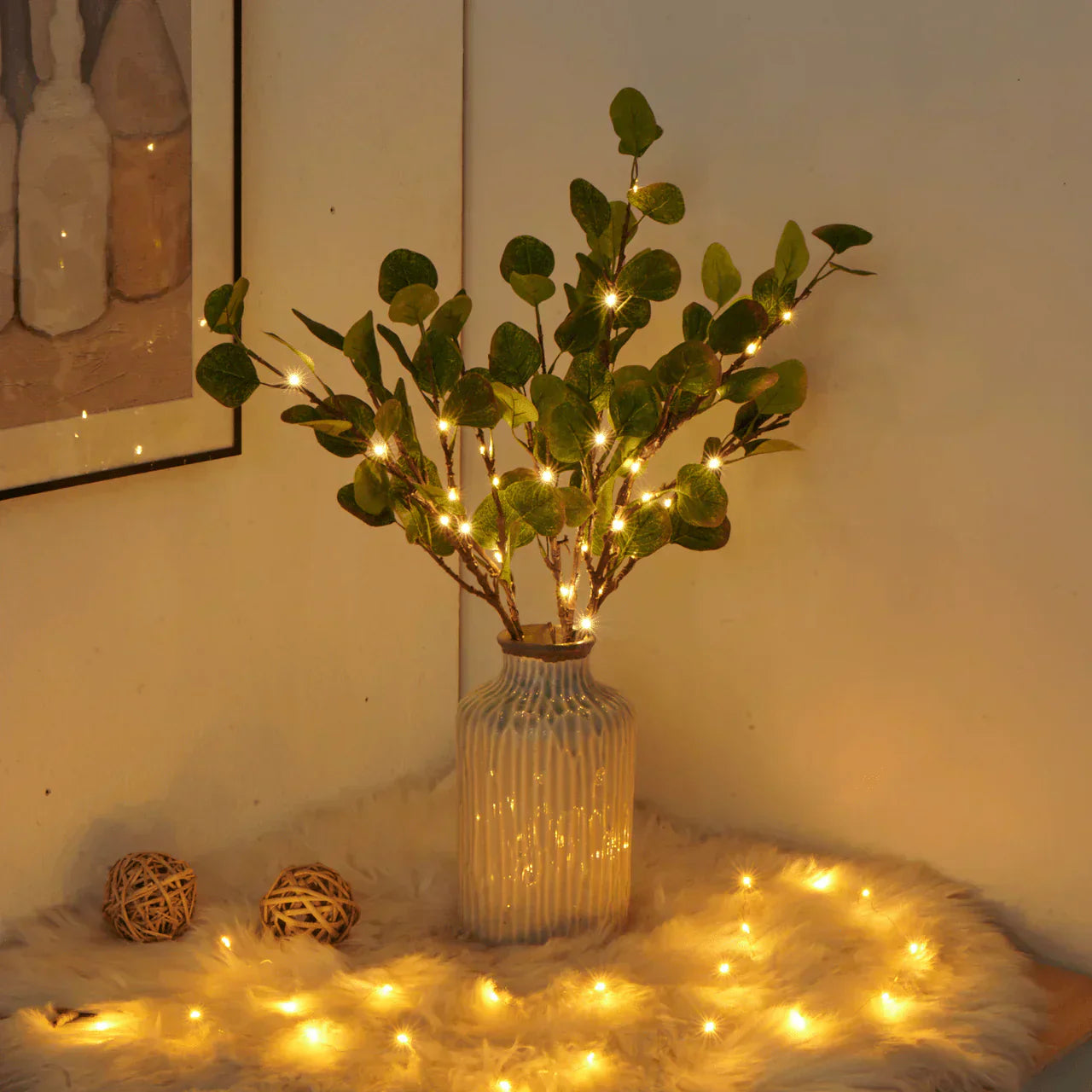 Ramură de măslin cu lumini decorative — imagine 1