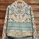 Olivia - cardigan cu model retro botanic cu bordură — imagine 2