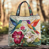 Melody - geantă matlasată, colibri și flori — imagine 1