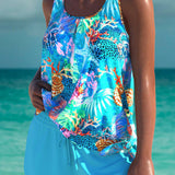 Phoebe - tankini elegant cu efect de control al abdomenului și pantaloni scurți asortați — imagine 4