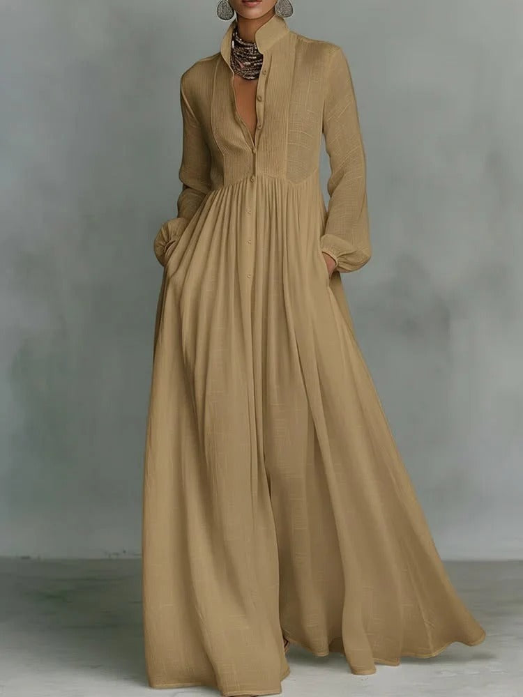 Piper - rochie maxi cu nasturi în față și croială lejeră — imagine 1