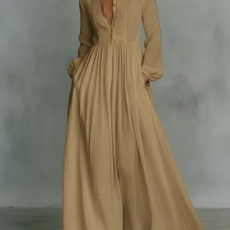 Piper - rochie maxi cu nasturi în față și croială lejeră — imagine 1