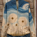 Quinn - Cardigan matlasat cu fermoar, model Dandelion Paesage — imagine 2