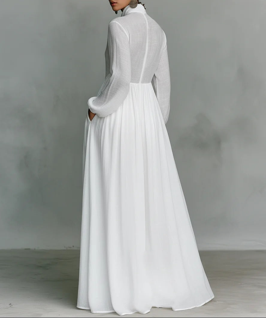 Rachel - rochie maxi cu nasturi în față și croială lejeră — imagine 2