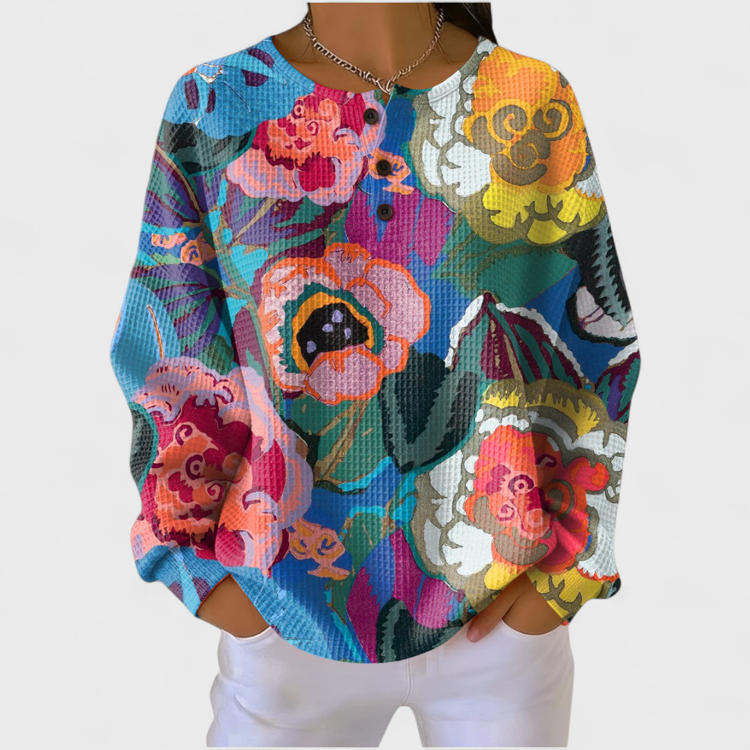 Rachel - Pulover floral îndrăzneț, colorat — imagine 1