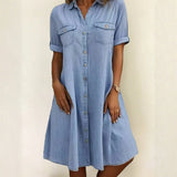 Rebecca - rochie midi casual în stil denim — imagine 1