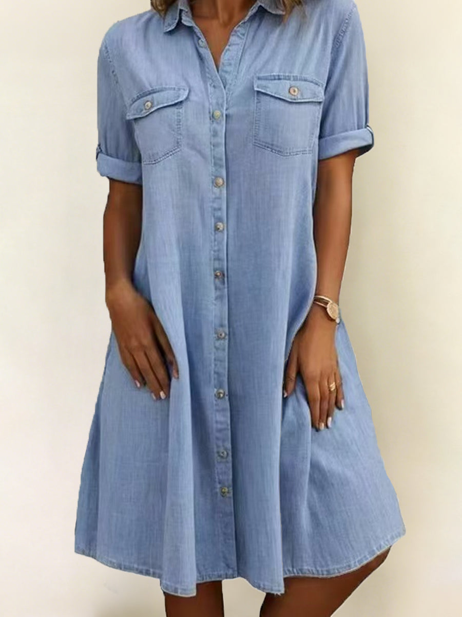 Rebecca - rochie midi casual în stil denim — imagine 2