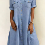 Rebecca - rochie midi casual în stil denim — imagine 2