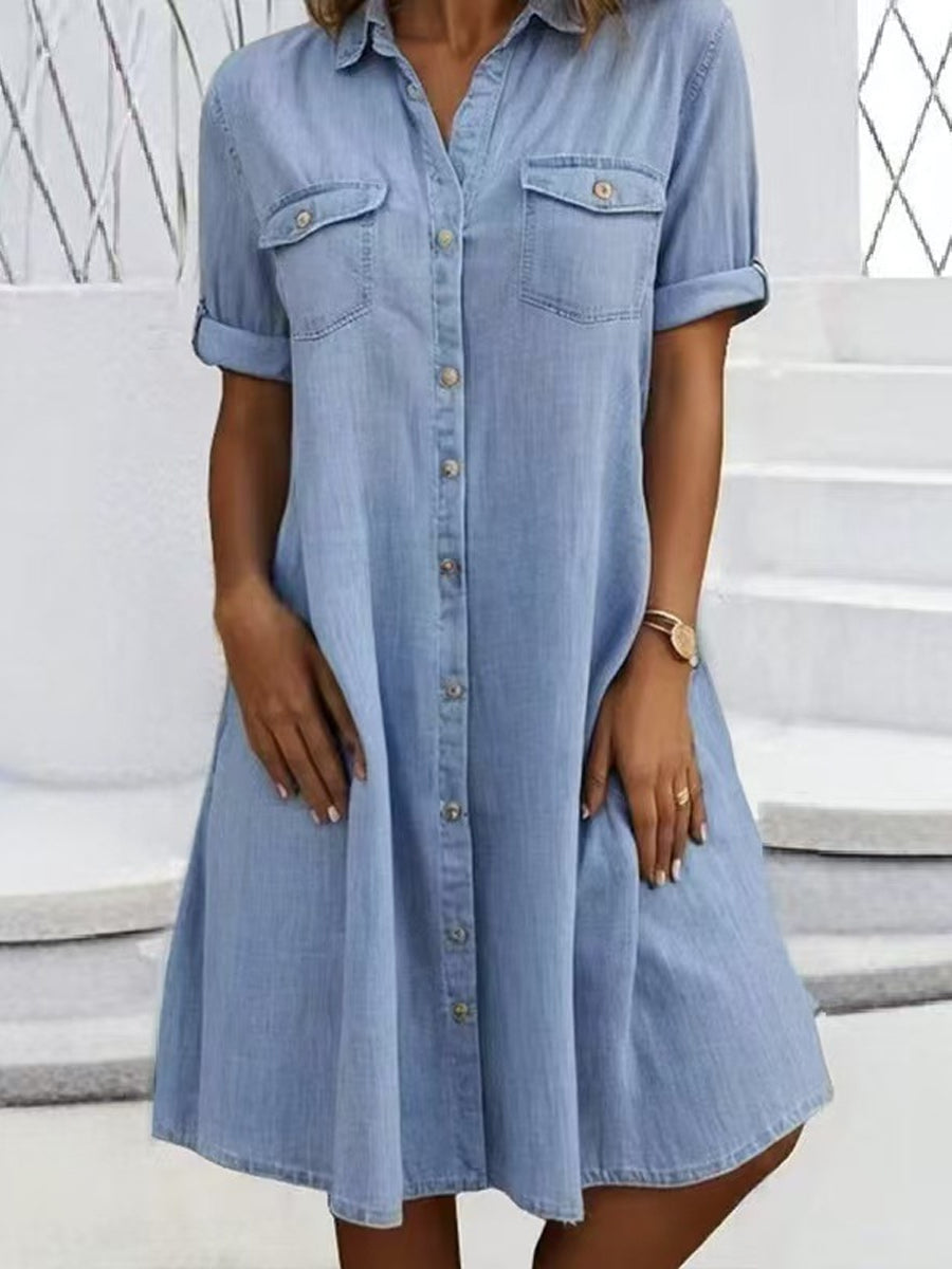 Rebecca - rochie midi casual în stil denim — imagine 3