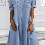 Rebecca - rochie midi casual în stil denim — imagine 3