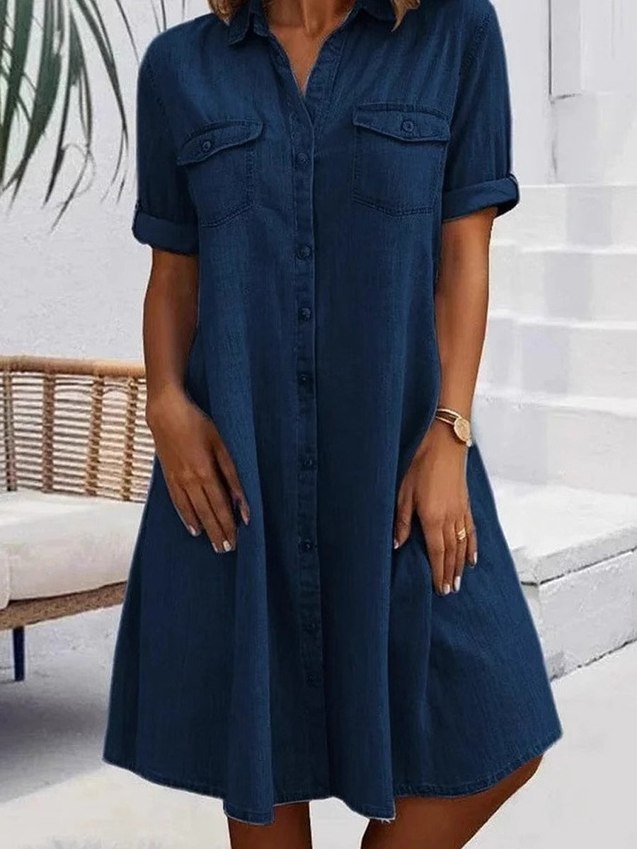 Rebecca - rochie midi casual în stil denim — imagine 4