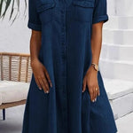 Rebecca - rochie midi casual în stil denim — imagine 4