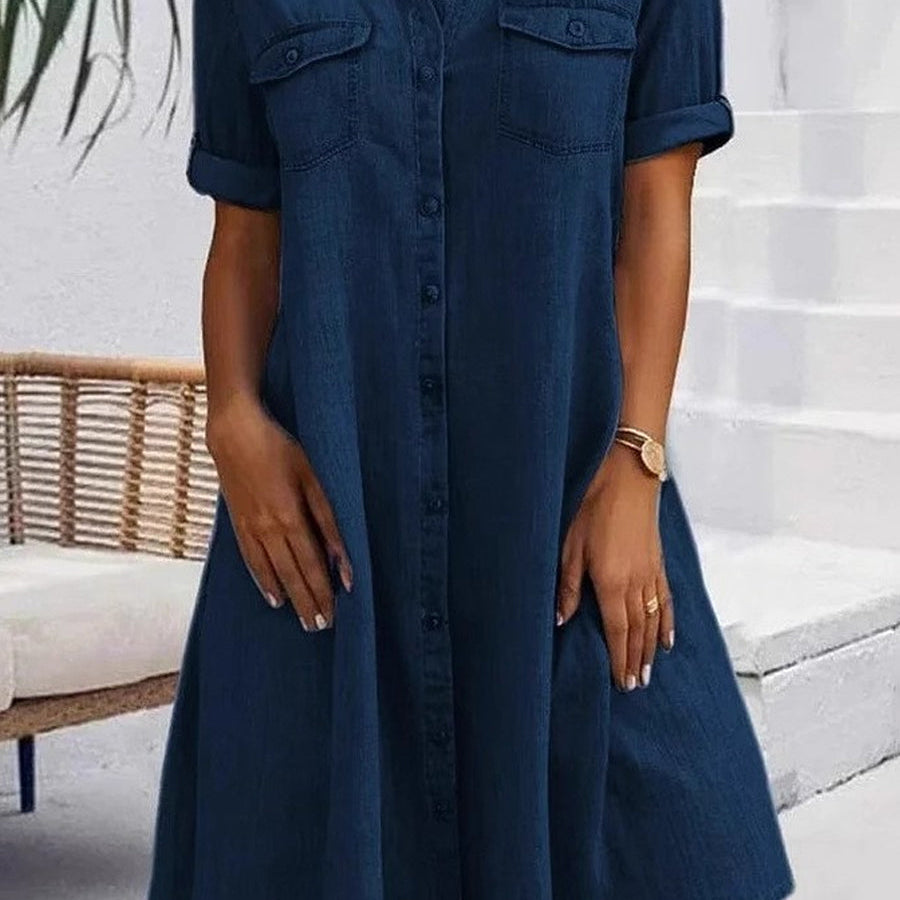 Rebecca - rochie midi casual în stil denim — imagine 4