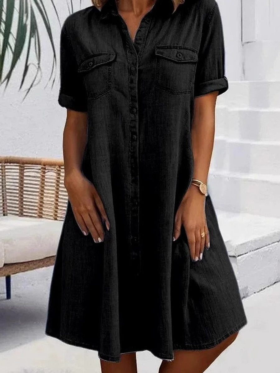 Rebecca - rochie midi casual în stil denim — imagine 5