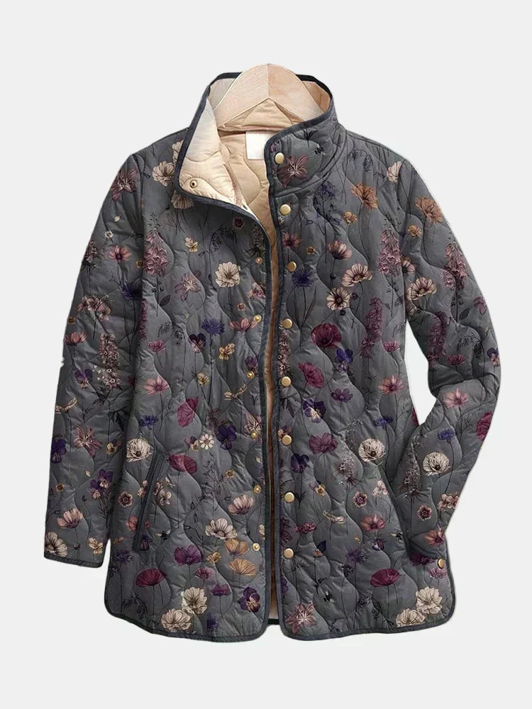 Valerie - Jachetă matlasată cu imprimeu floral retro — imagine 1