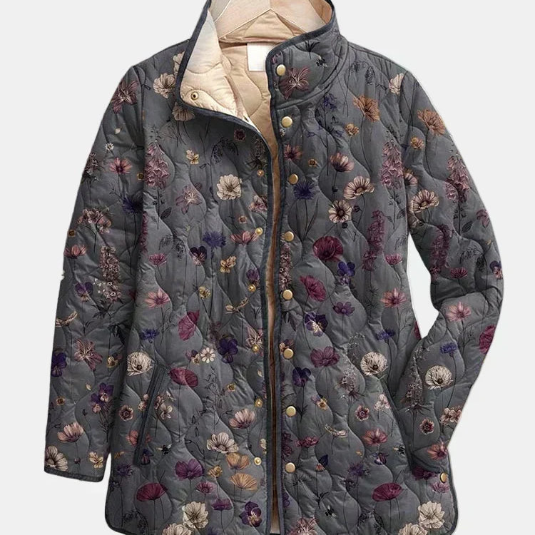 Valerie - Jachetă matlasată cu imprimeu floral retro — imagine 1