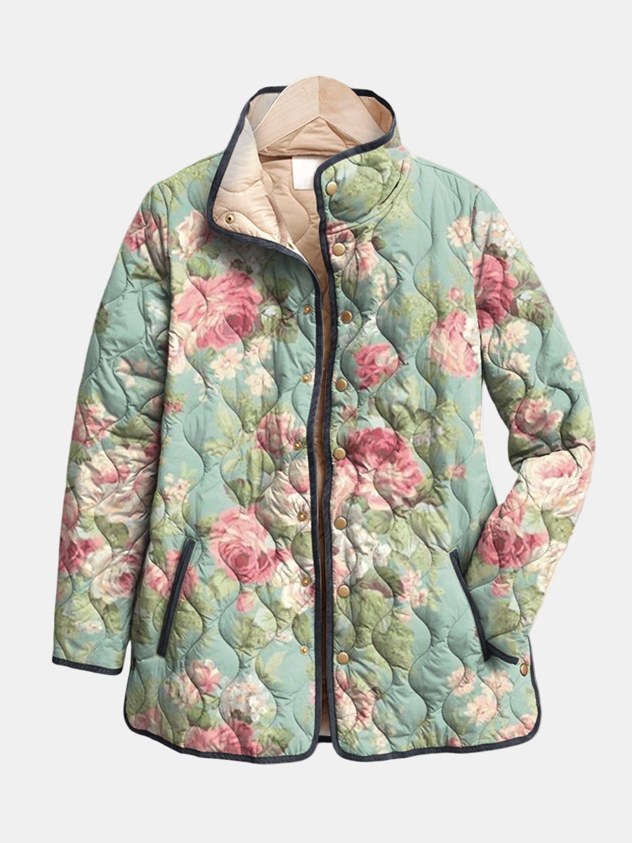 Yasmin - Jachetă matlasată cu imprimeu floral retro — imagine 1