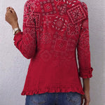 Riley - palton boem cu volane, model paisley ombré — imagine 2
