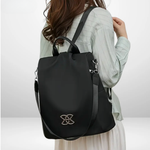 Rosalba | Rucsac antifurt — negru, purtat pe spate