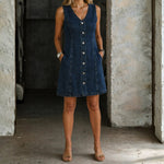 Rosalie - rochie salopetă casual din denim — imagine 1
