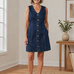 Rosalie - rochie salopetă casual din denim — imagine 4