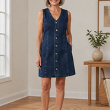 Rosalie - rochie salopetă casual din denim — imagine 4