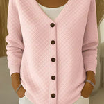 Rosemary - cardigan matlasat cu nasturi și model de diamant — imagine 1