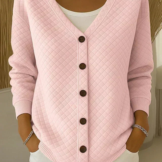 Rosemary - cardigan matlasat cu nasturi și model de diamant — imagine 1