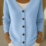 Rosemary - cardigan matlasat cu nasturi și model de diamant — imagine 2